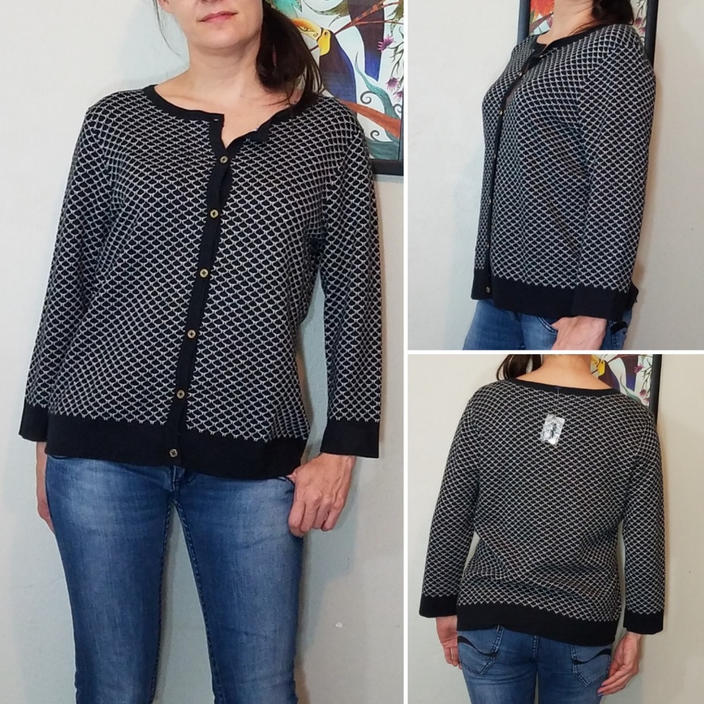 C. Wonder black and white button down cardigan
